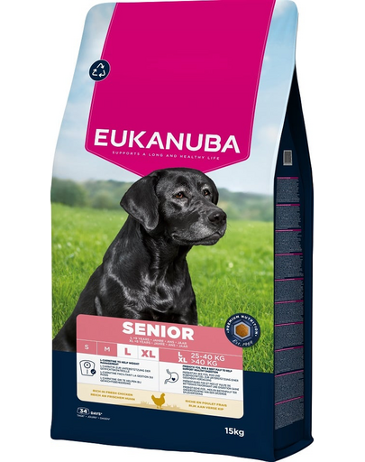 EUKANUBA Senior Large Breeds Chicken 15 kg hrană câine senior talie mare, cu pui