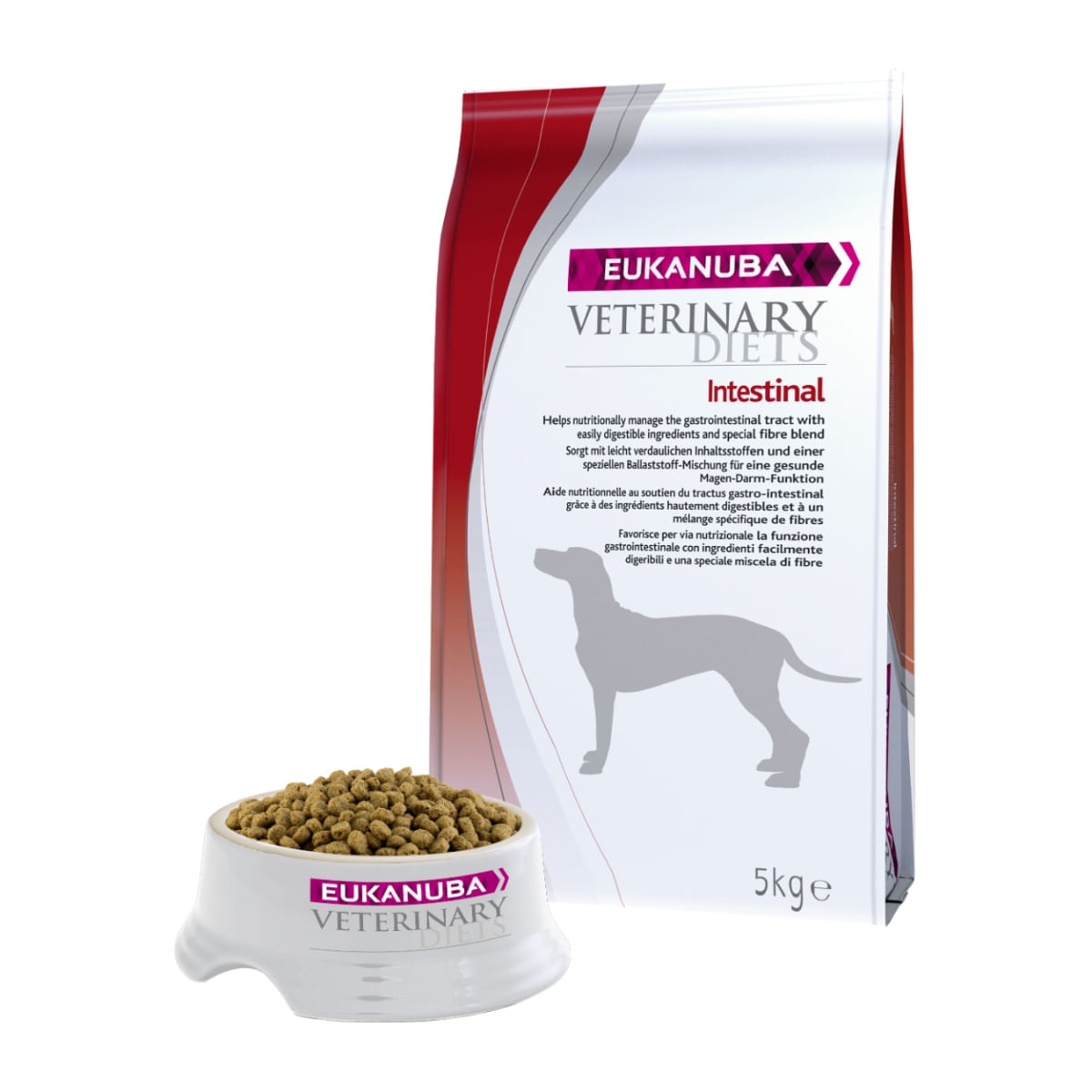 EUKANUBA Veterinary Diets Intestinal, Pui și Curcan, dietă veterinară câini, hrană uscată, afecțiuni digestive, 5kg - poza 2