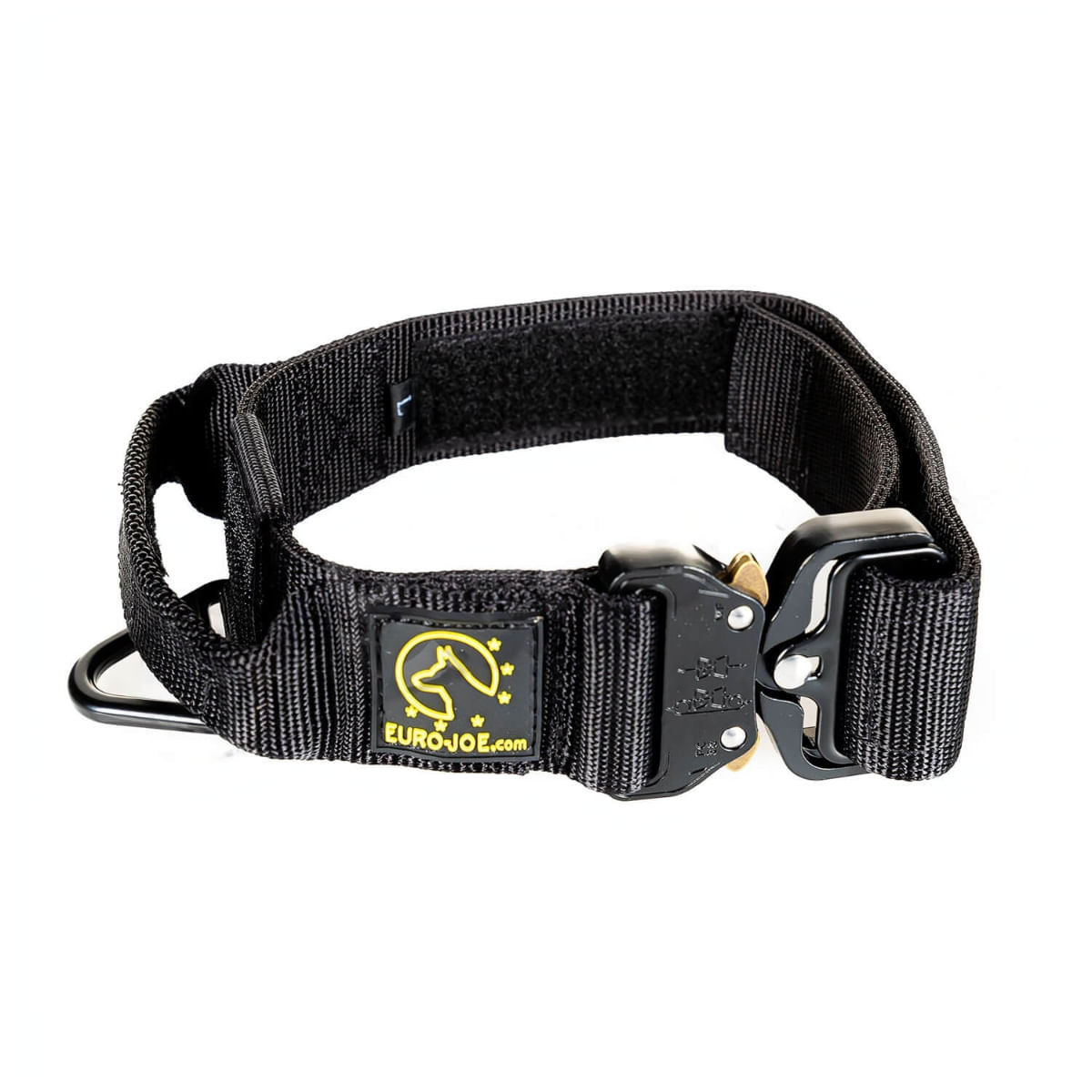 EURO JOE Tactical TC2+, zgardă câini, mâner control, nylon, negru, cataramă Cobra, M(38-43 x 3.8cm)