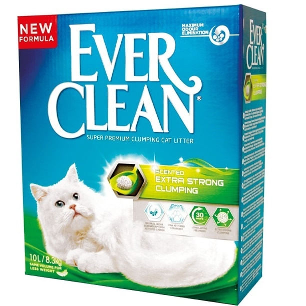 EVER CLEAN Extra Strong, Fresh, așternut igienic pisici, granule, bentonită, aglomerant, neutralizare mirosuri, 10l - poza 1