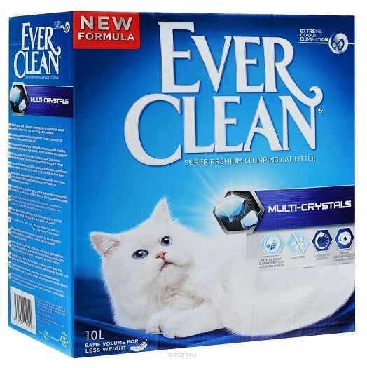 EVER CLEAN Multi Crystals, neparfumat, așternut igienic pisici, granule, bentonită, aglomerant, neutralizare mirosuri, 10l - poza 2