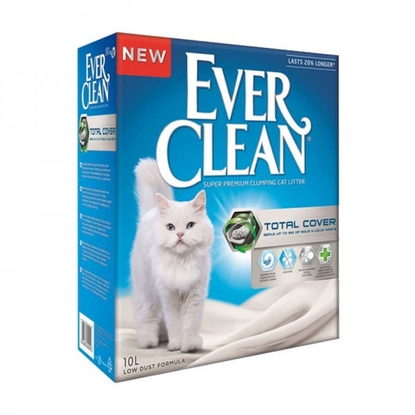 EVER CLEAN Total Cover, neparfumat, așternut igienic pisici, granule, bentonită, aglomerant, fără praf, 10l - poza 2