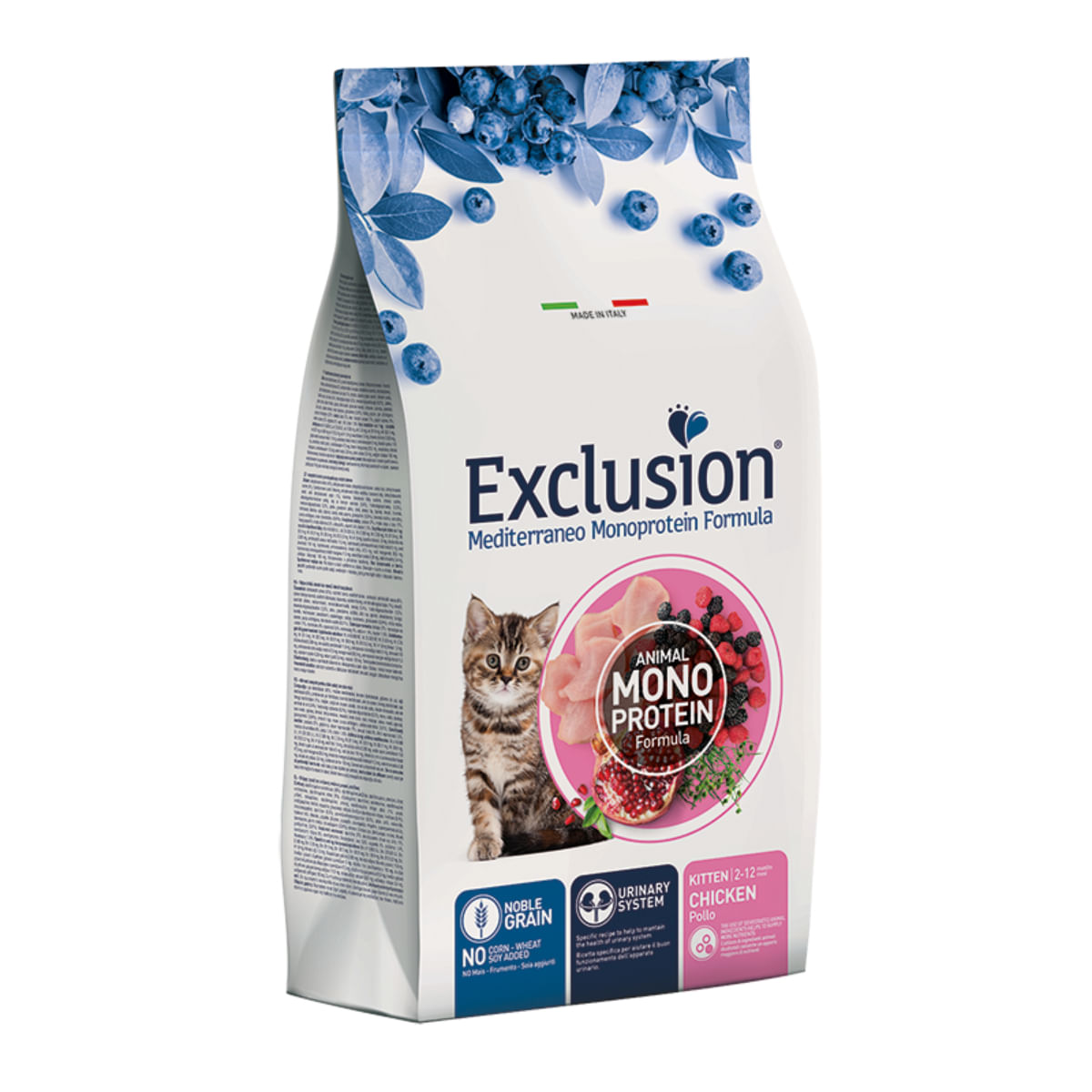 EXCLUSION Mediterraneo Monoprotein Formula Kitten, Pui, hrană uscată monoproteică pisici junior, 12kg - poza 2