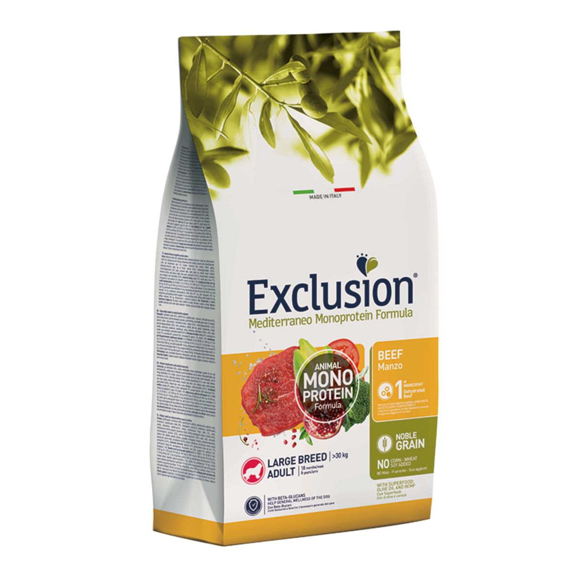EXCLUSION Mediterraneo Monoprotein Formula Large Breed, L-XL, Vită, hrană uscată monoproteică câini, 12kg - poza 1