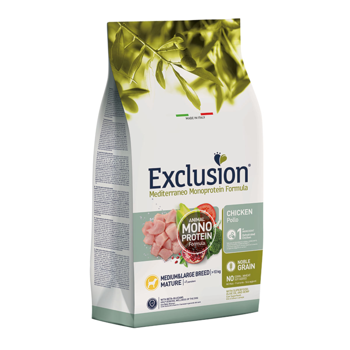 EXCLUSION Mediterraneo Monoprotein Formula Mature Medium&Large, M-XL, Pui, hrană uscată monoproteică câini senior, 12kg - poza 2