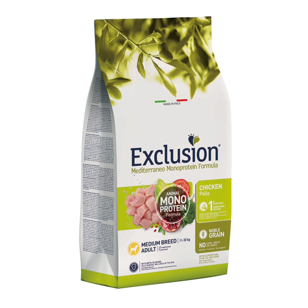 EXCLUSION Mediterraneo Monoprotein Formula Medium Breed, M, Pui, hrană uscată monoproteică câini, 12kg - poza 2