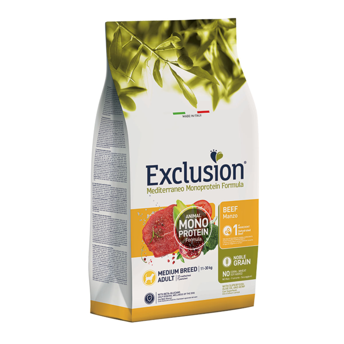EXCLUSION Mediterraneo Monoprotein Formula Medium Breed, M, Vită, hrană uscată monoproteică câini, 12kg - poza 1