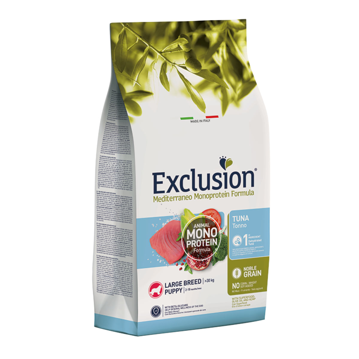 EXCLUSION Mediterraneo Monoprotein Formula Puppy Large Breed, L-XL, Ton, hrană uscată monoproteică câini junior, 12kg - poza 1