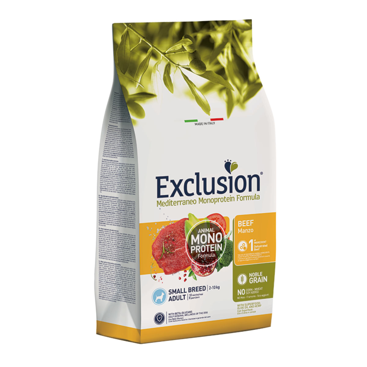 EXCLUSION Mediterraneo Monoprotein Formula Small Breed, XS-S, Vită, hrană uscată monoproteică câini, 2kg - poza 2
