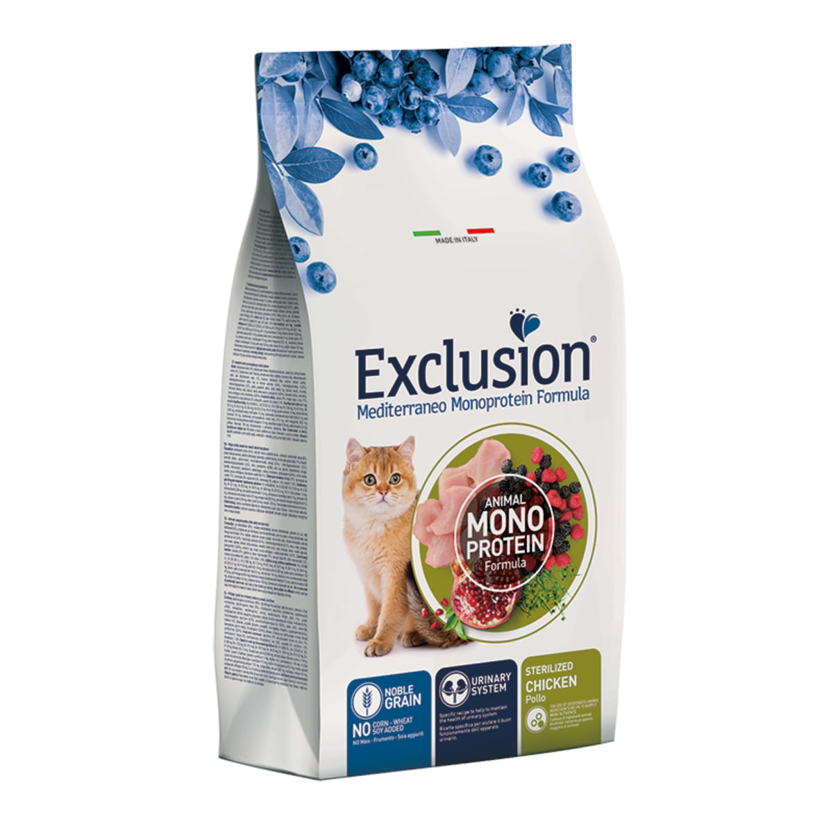 EXCLUSION Mediterraneo Monoprotein Formula Sterilised, Pui, hrană uscată monoproteică pisici sterilizate, 12kg - poza 2