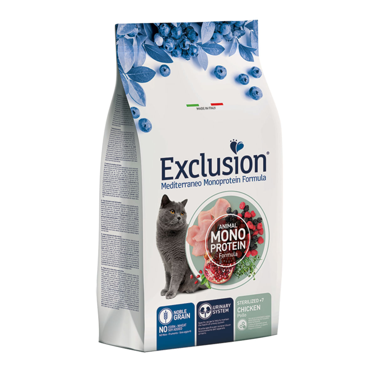 EXCLUSION Mediterraneo Monoprotein Sterilised +7, Pui, hrană uscată monoproteică pisici sterilizate senior, 1.5kg - poza 1