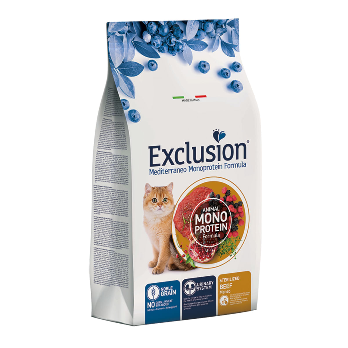 EXCLUSION Mediterraneo Monoprotein Sterilised, Vită, hrană uscată monoproteică pisici sterilizate, 12kg - poza 1