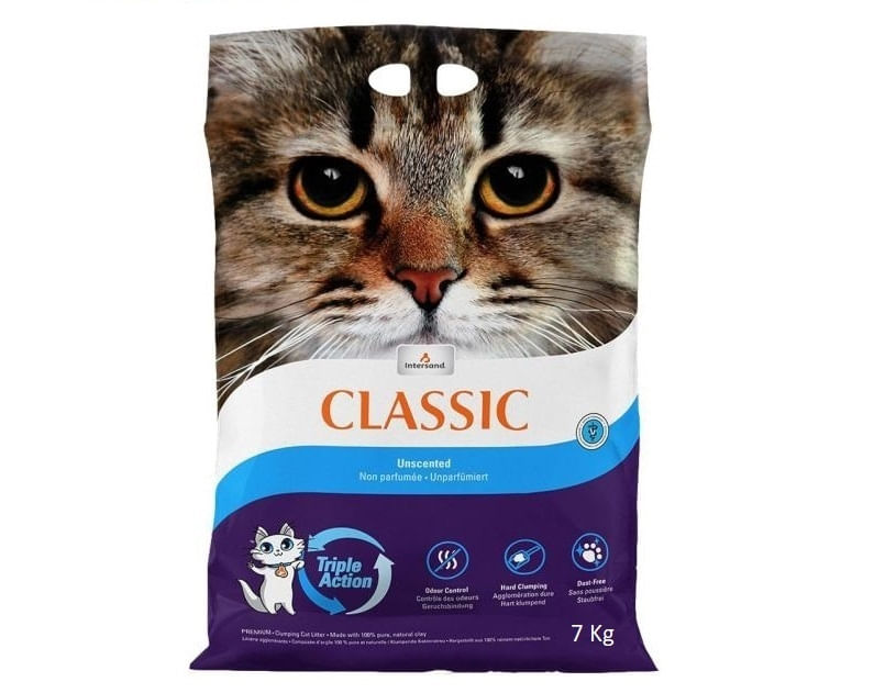 EXTREME CLASSIC Intersand, neparfumat, așternut igienic pisici, granule, bentonită, aglomerant, fără praf, 7kg - poza 1