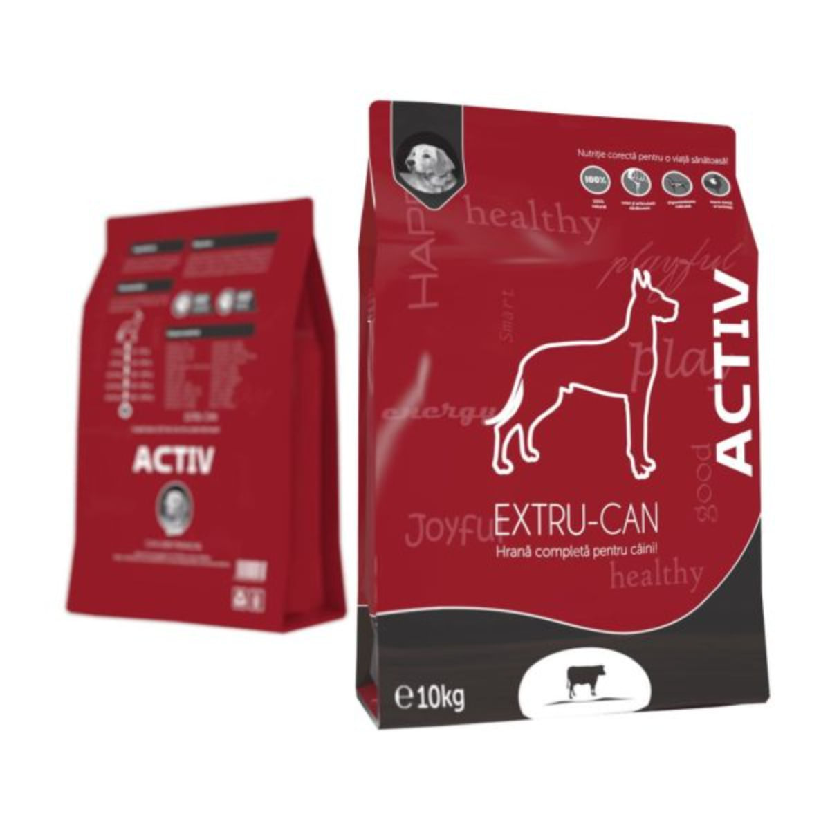 EXTRU-CAN Activ, XS-XL, Vită, hrană uscată câini, activitate intensă, 10kg - poza 2