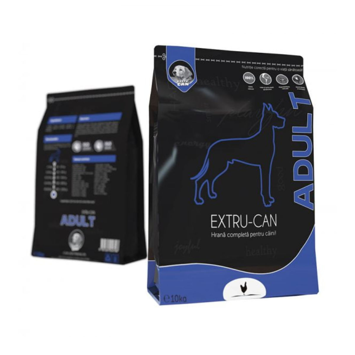 EXTRU-CAN Adult, XS-XL, Pui, hrană uscată câini, 10kg - poza 2