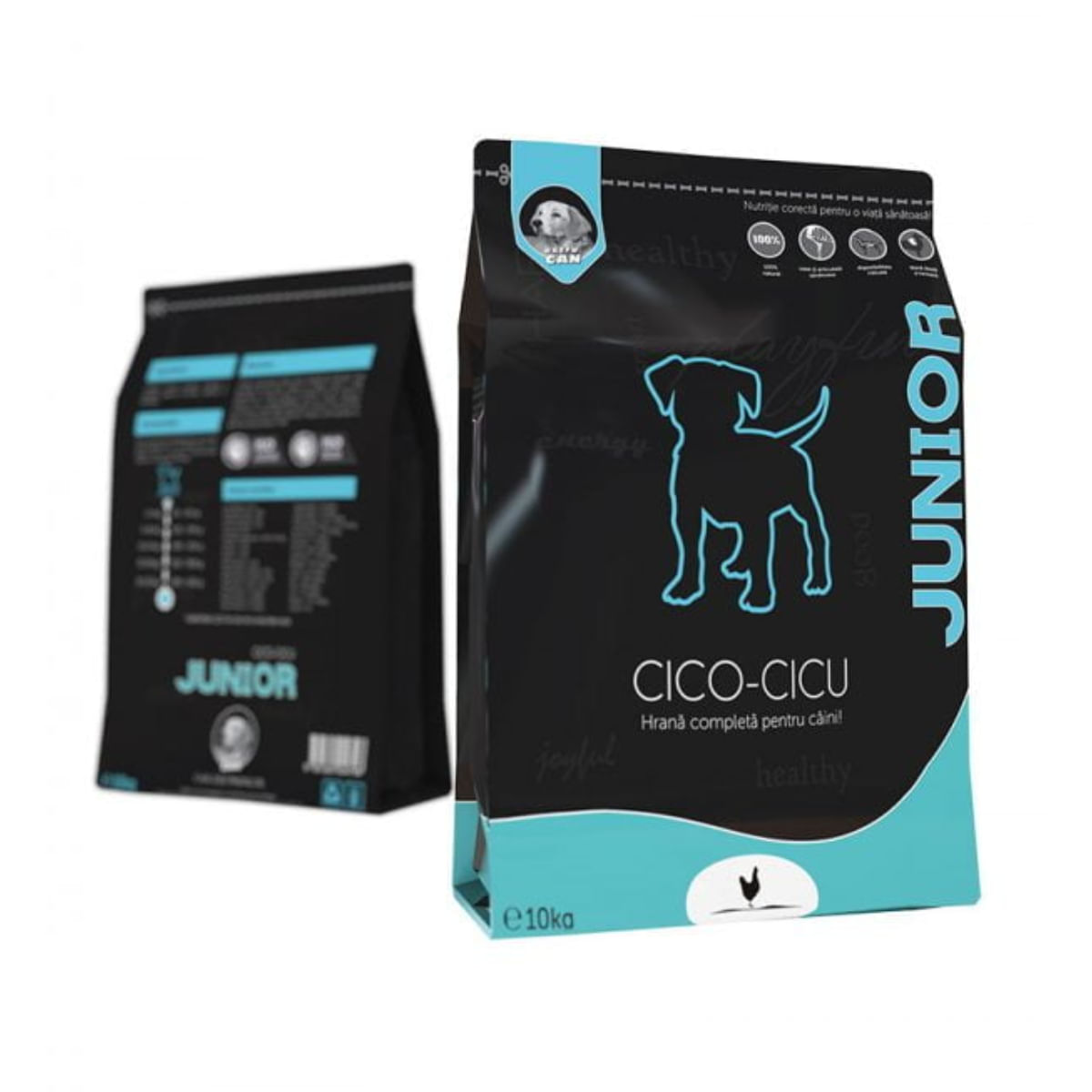 EXTRU-CAN Cico-Cicu Junior, XS-XL, Pui, hrană uscată câini junior, 10kg - poza 2