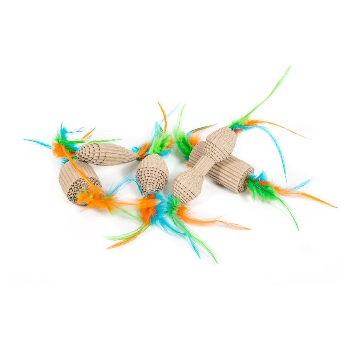 FARM COMPANY Jucărie Naturală pentru Pisici din Carton cu Pene, 6cm - poza 2