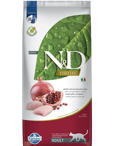 FARMINA N&D Prime Chicken & Pomegranate Adult Cat 10 kg hrana uscata pisici, cu pui si rodie