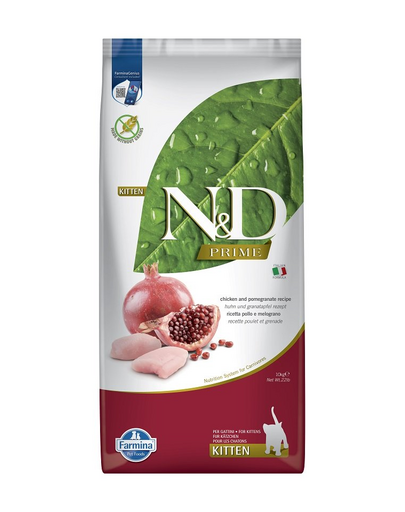 FARMINA N&D Prime Kitten 10 kg Hrana uscata pisoi, cu pui si rodie