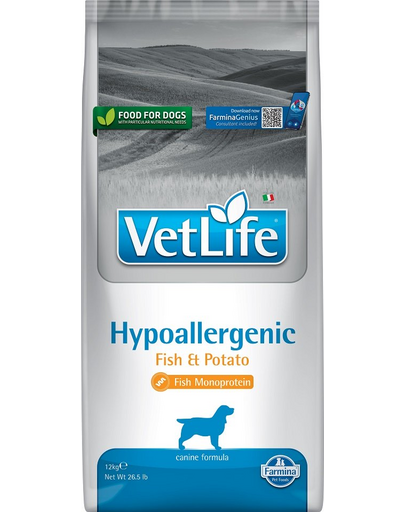 FARMINA Vet Life Hypoallergenic peste & cartof 12 kg Hrana uscata caini cu alergii alimentare