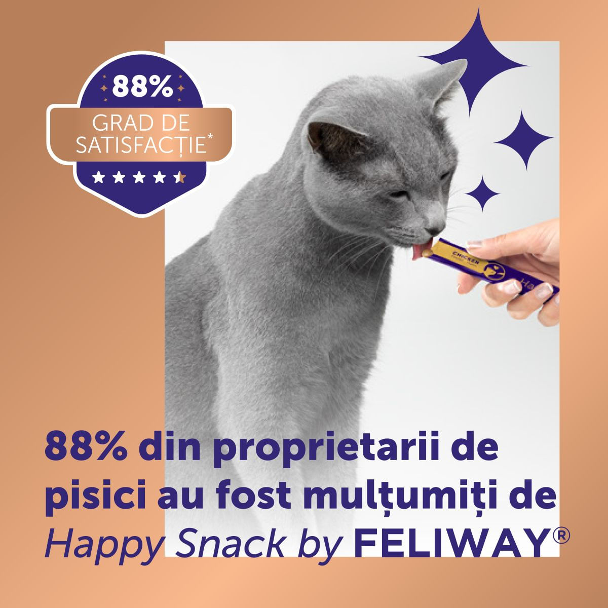 FELIWAY Happy Snack, Pui, plic recompense funcționale pisici, sistem nervos & calmante, (topping), 15g x 6buc - poza 5