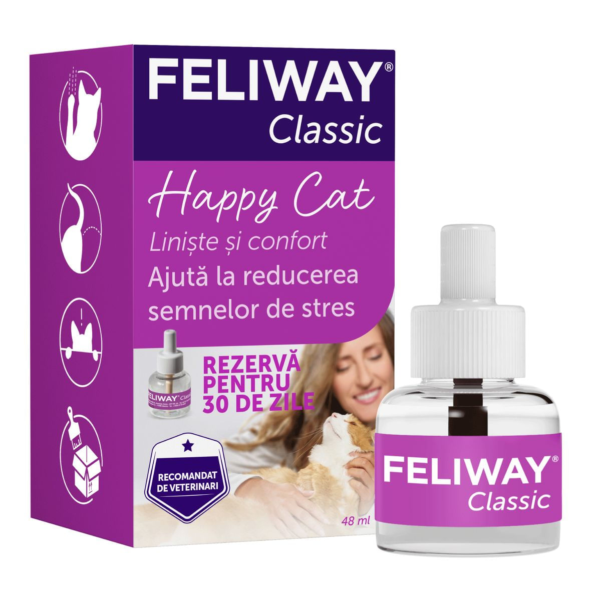 Feliway Rezerva Diffuser Anti Stres Pentru Pisici, 48 ml - poza 2