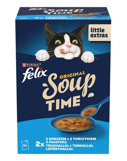 FELIX Original Soup hrană complementară pisici supă pește 6x48 g