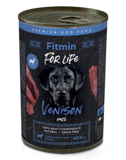 FITMIN For Life Pate Cerb 400g hrană umedă câini fără cereale