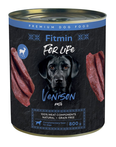 FITMIN For Life Pate Cerb 800g hrană umedă câini fără cereale