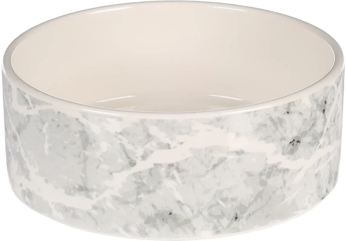 FLAMINGO Bol pentru câini, din ceramică, culoare marmură, 900 ml