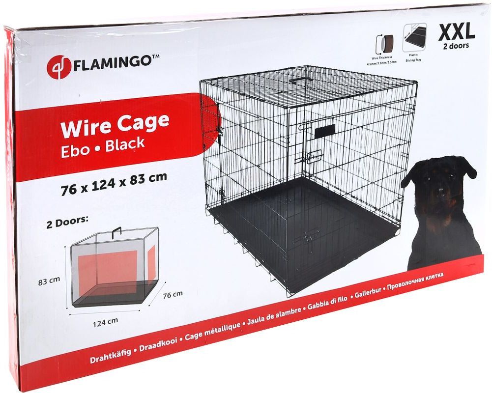 FLAMINGO Cuşcă EBO BLACK pentru câini, metal