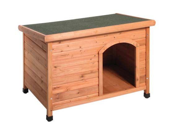 FLAMINGO Cuşcă pentru câini Classic, lemn, acoperiş plat impermeabil
