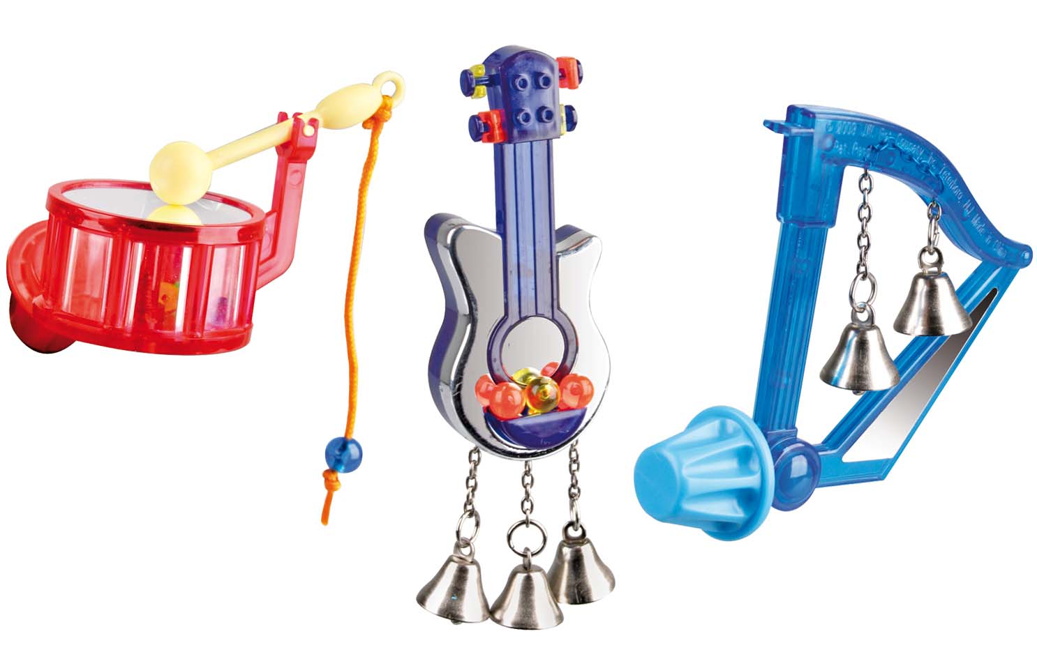 FLAMINGO Jucărie pentru păsări MUSIC cu oglindă şi clopoţei 8cm, diverse modele