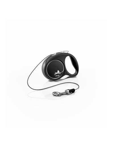 FLEXI Black Design lesa automata cu sir pentru caini, negru, marimea XS, 3 m