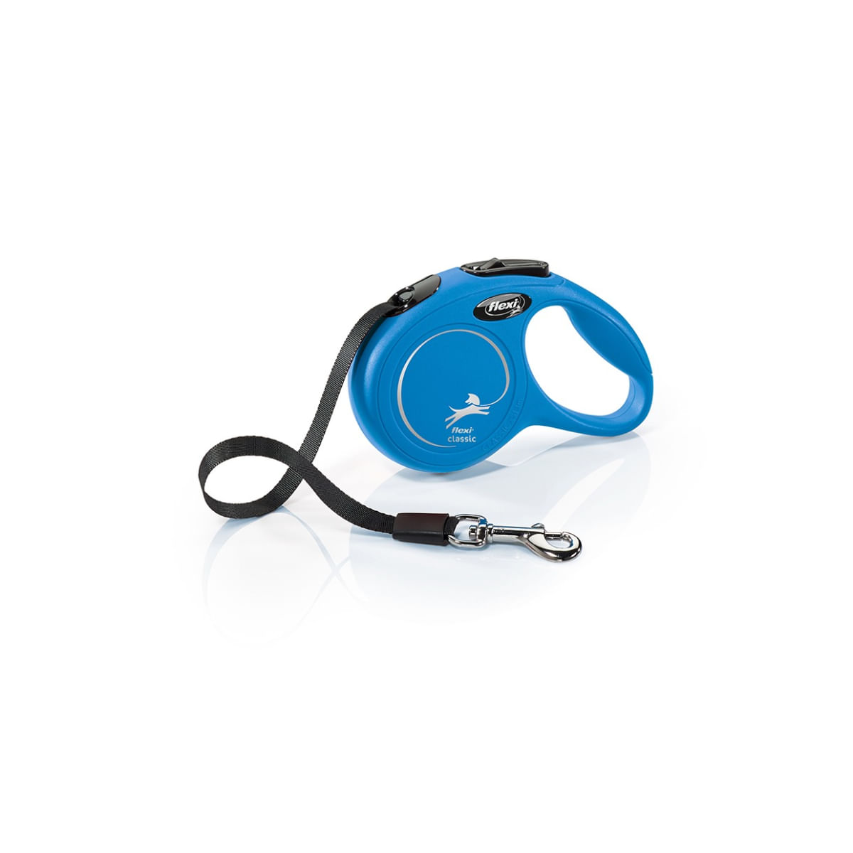 FLEXI Classic, lesă bandă retractabilă câini, nylon, albastru, XS(12kg, 3m) - poza 1