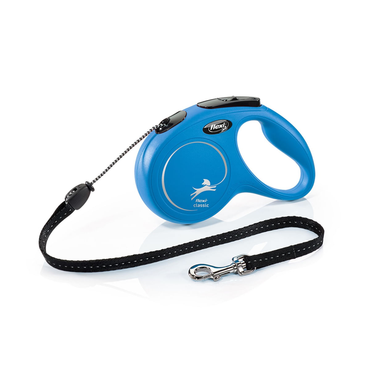 FLEXI Classic, lesă șnur retractabilă câini, reflectorizant, poliester, albastru, M(20kg, 5m) - poza 1
