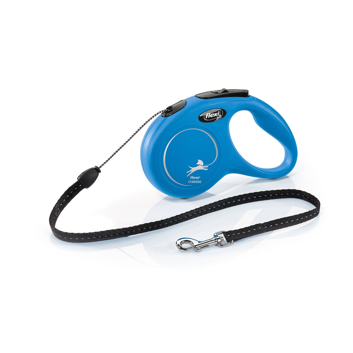 FLEXI Classic, lesă șnur retractabilă câini, reflectorizant, poliester, albastru, S(12kg, 5m) - poza 1