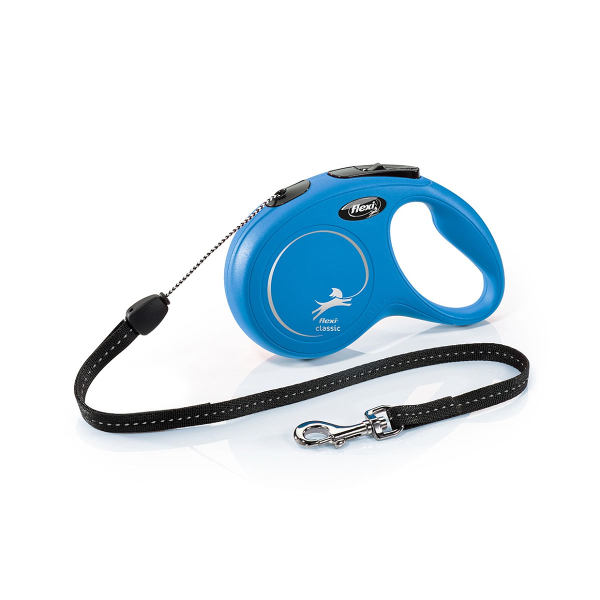 FLEXI Classic, lesă șnur retractabilă câini, reflectorizant, poliester, albastru, S(12kg, 8m) - poza 2