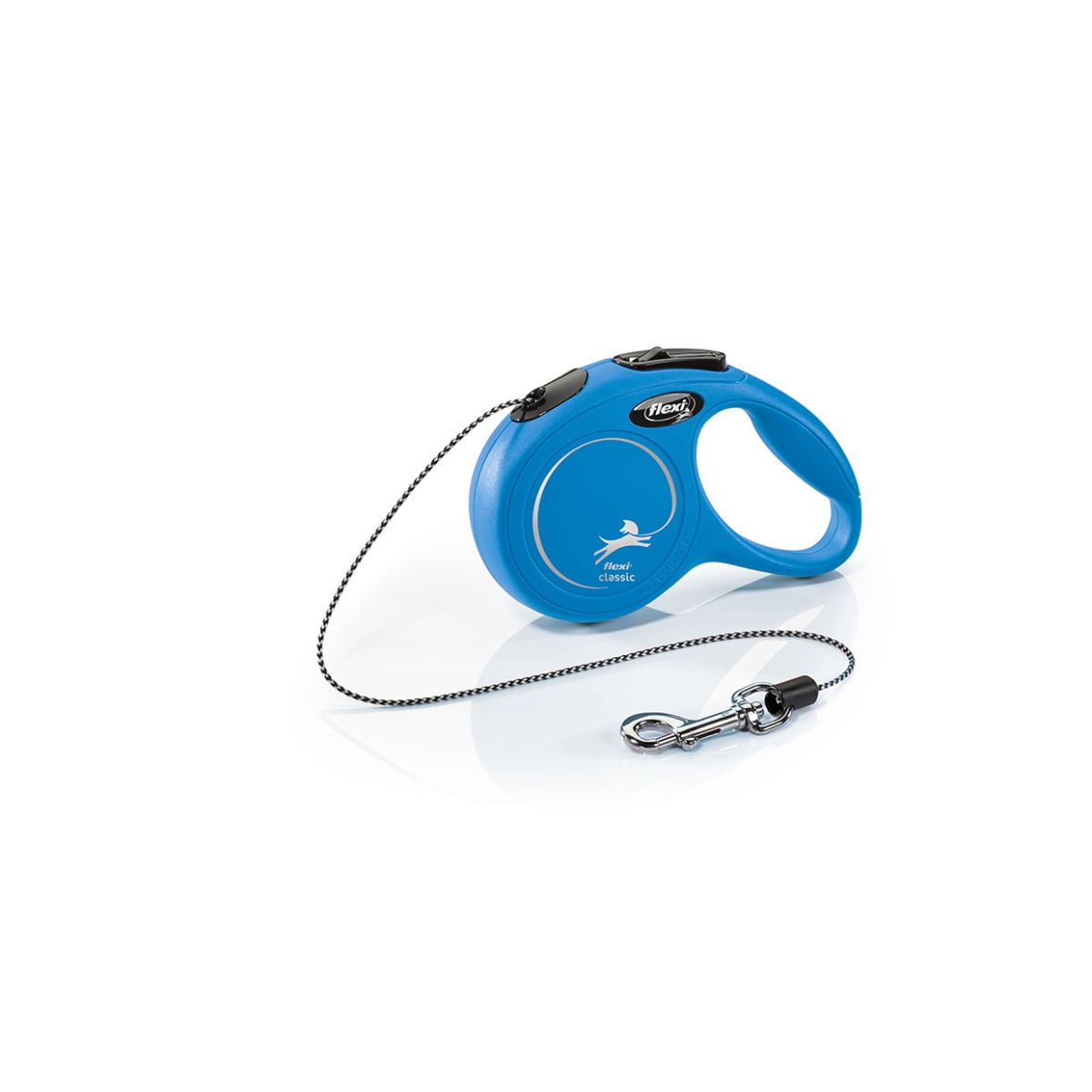 FLEXI Classic, lesă șnur retractabilă câini, reflectorizant, poliester, albastru, XS(8kg, 3m) - poza 1
