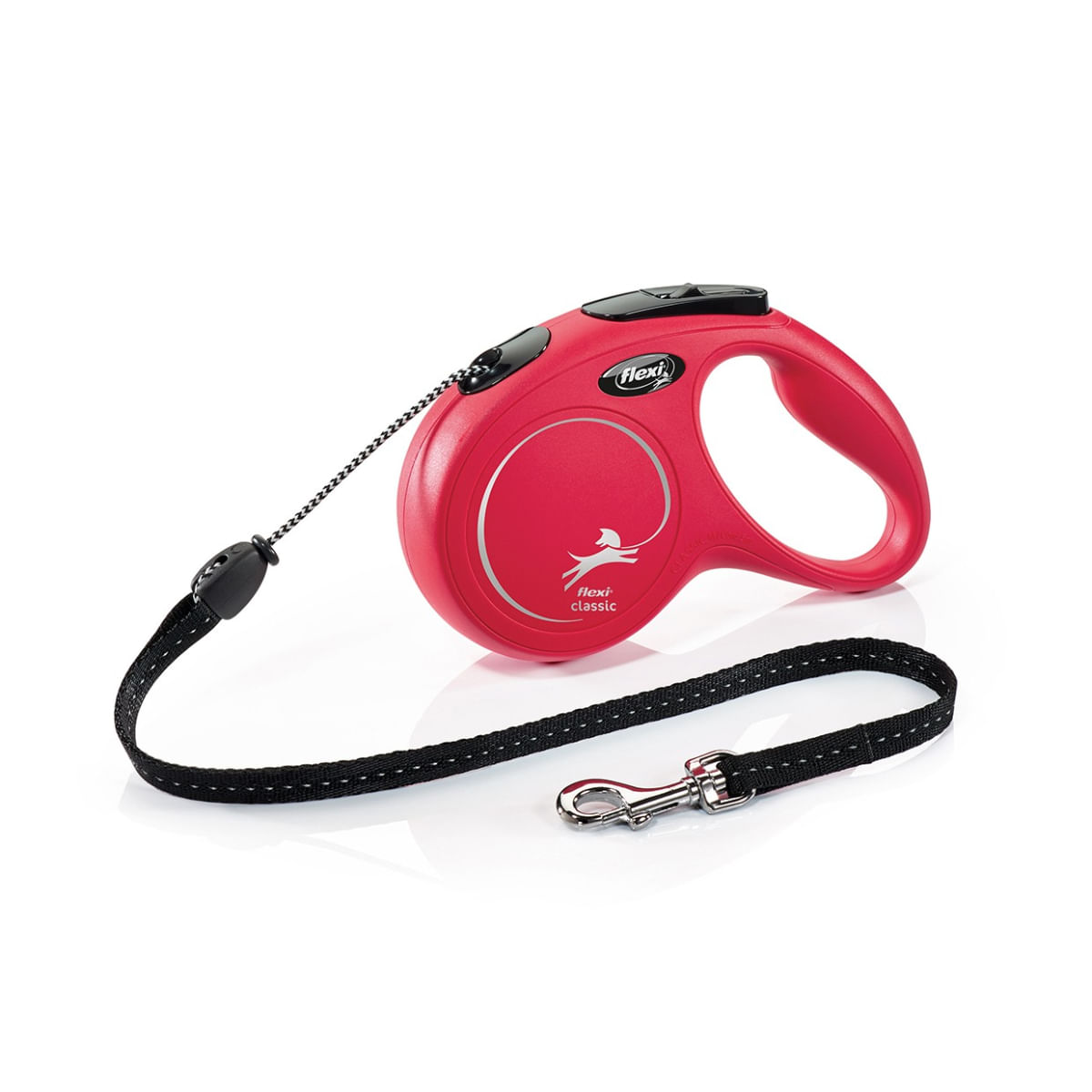 FLEXI Classic, lesă șnur retractabilă câini, reflectorizant, poliester, roșu, M(20kg, 5m) - poza 1