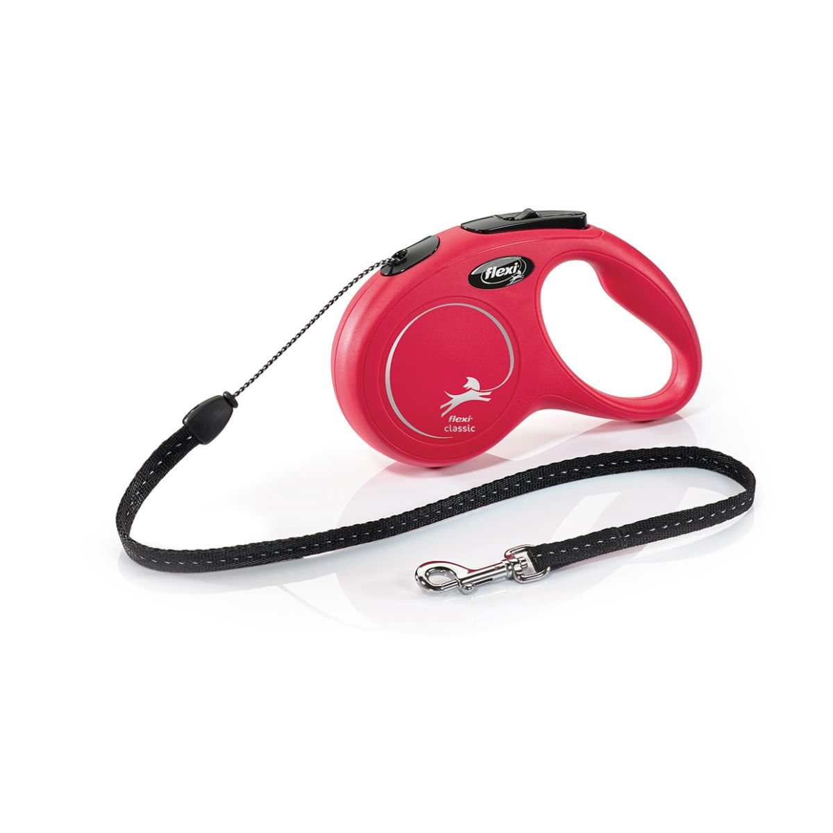 FLEXI Classic, lesă șnur retractabilă câini, reflectorizant, poliester, roșu, S(12kg, 5m) - poza 2