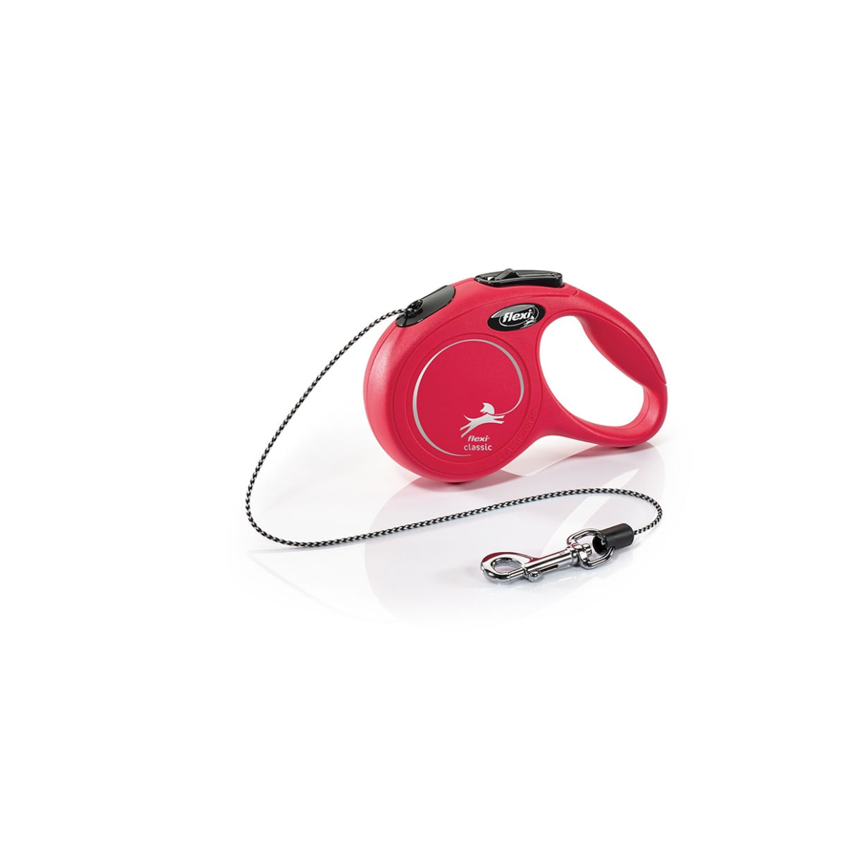 FLEXI Classic, lesă șnur retractabilă câini, reflectorizant, poliester, roșu, XS(8kg, 3m) - poza 2