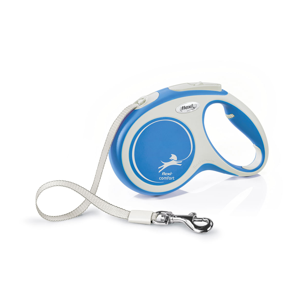 FLEXI Comfort, lesă bandă retractabilă câini, nylon, albastru, M(25kg, 5m) - poza 1