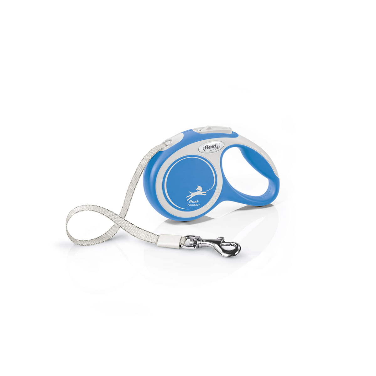 FLEXI Comfort, lesă bandă retractabilă câini, nylon, albastru, XS(12kg, 3m) - poza 1