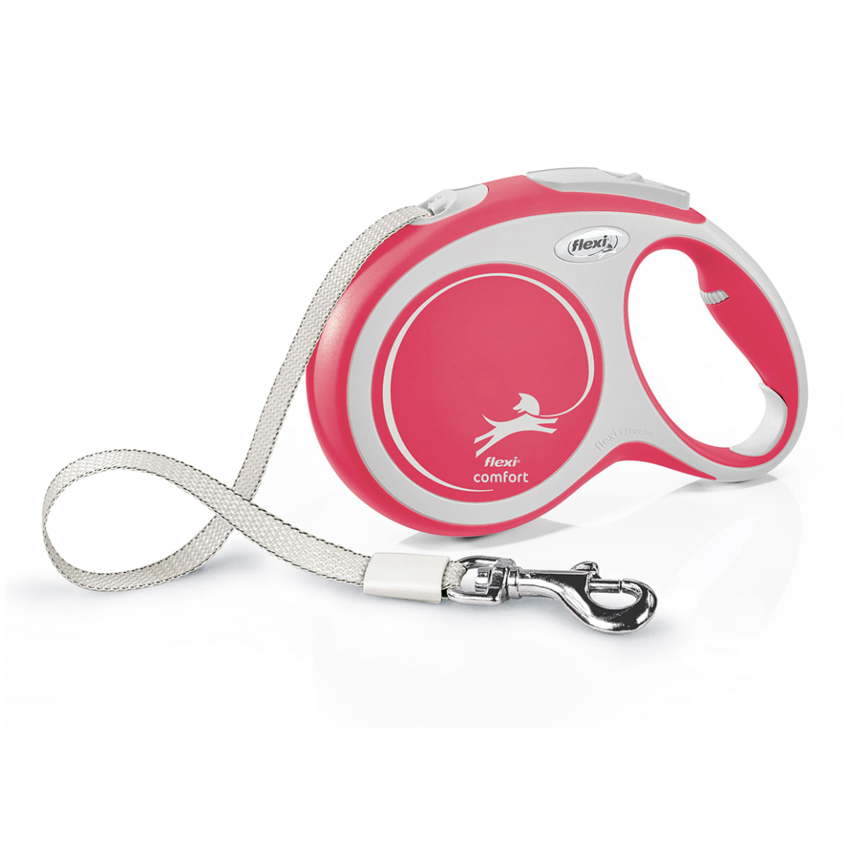 FLEXI Comfort, lesă bandă retractabilă câini, nylon, roșu, L(50kg, 8m) - poza 2