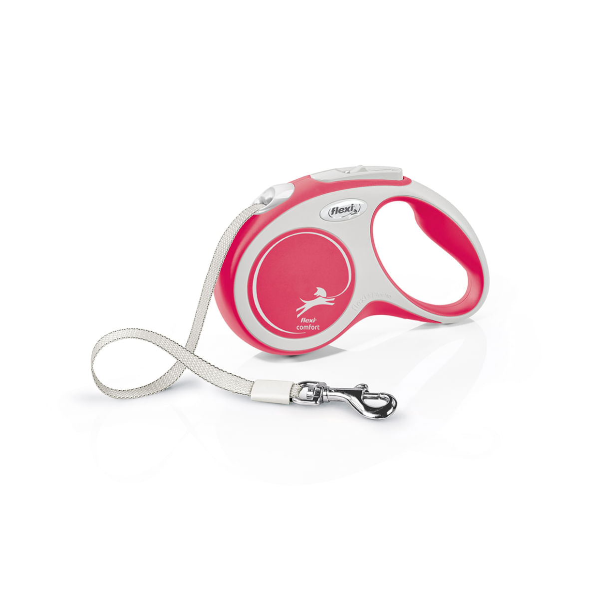 FLEXI Comfort, lesă bandă retractabilă câini, nylon, roșu, S(15kg, 5m) - poza 2