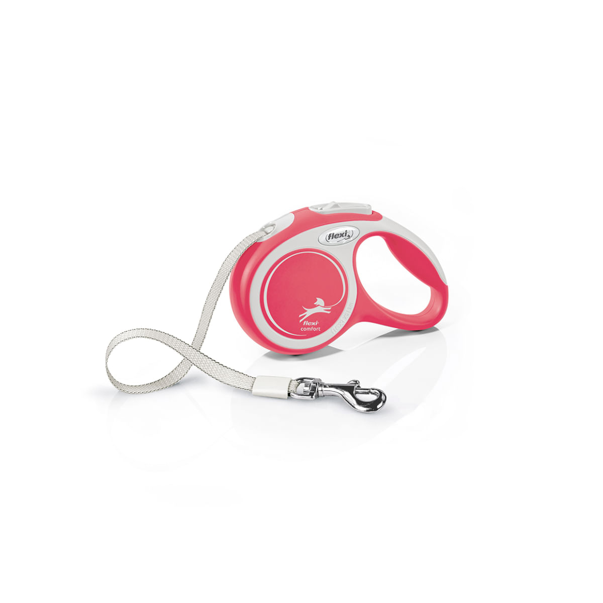 FLEXI Comfort, lesă bandă retractabilă câini, nylon, roșu, XS(12kg, 3m) - poza 2