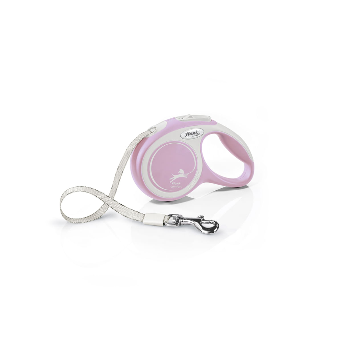 FLEXI Comfort, lesă bandă retractabilă câini, nylon, roz, XS(12kg, 3m) - poza 1