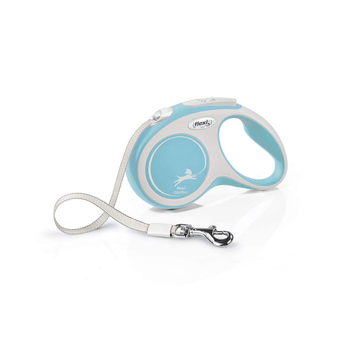 FLEXI Comfort, lesă bandă retractabilă câini, nylon, turcoaz, S(15kg, 5m) - poza 1