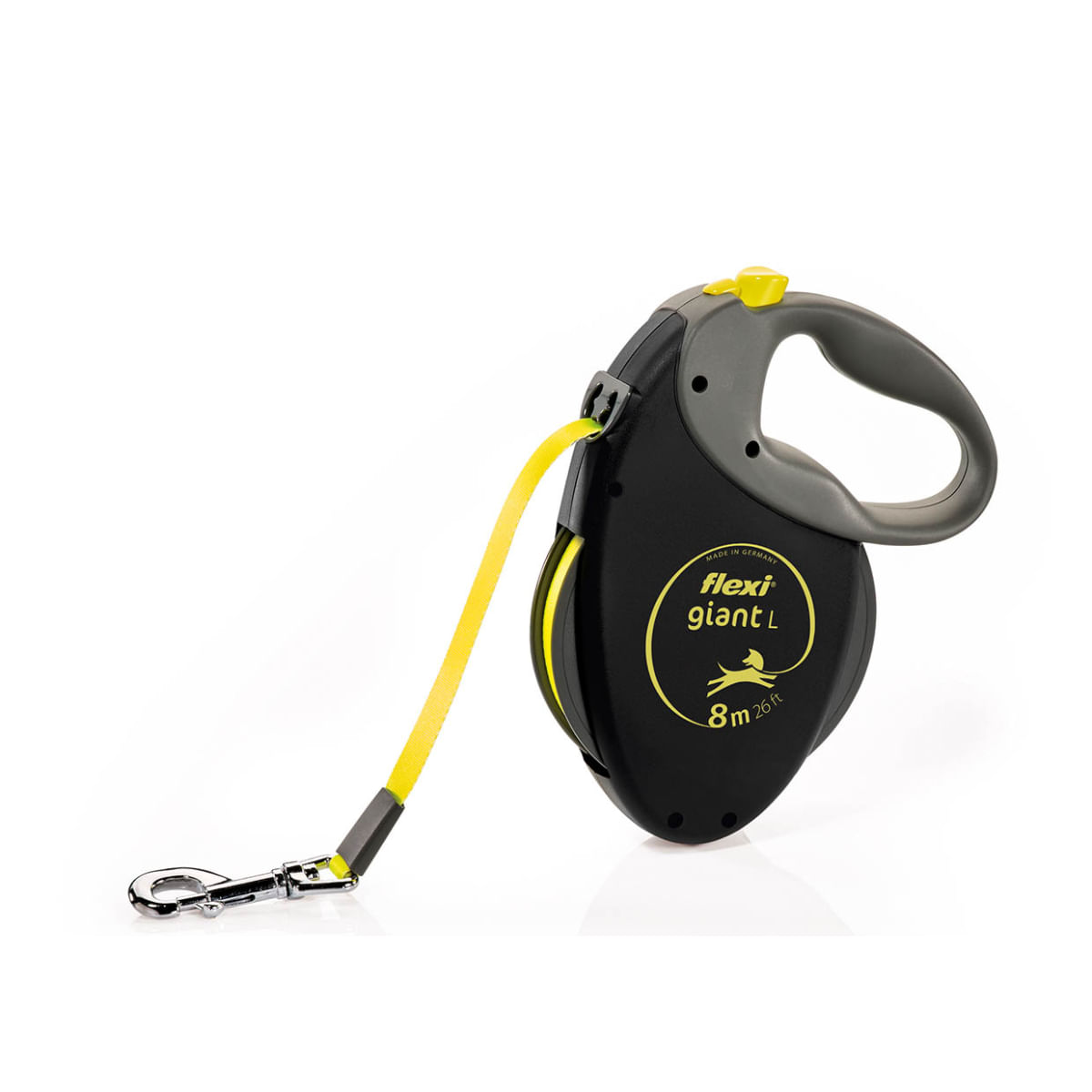 FLEXI Giant, lesă bandă retractabilă dresaj câini, reflectorizant, nylon, neon, L(50kg, 8m) - poza 1